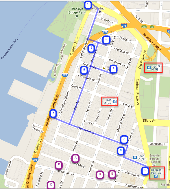 Brooklyn Heights map Brooklyn Heights map