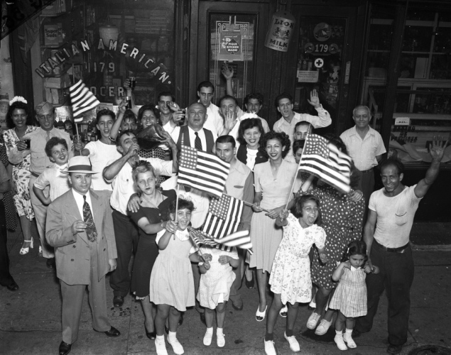 A celebration of Italians in New York City in Little Italy 1943.