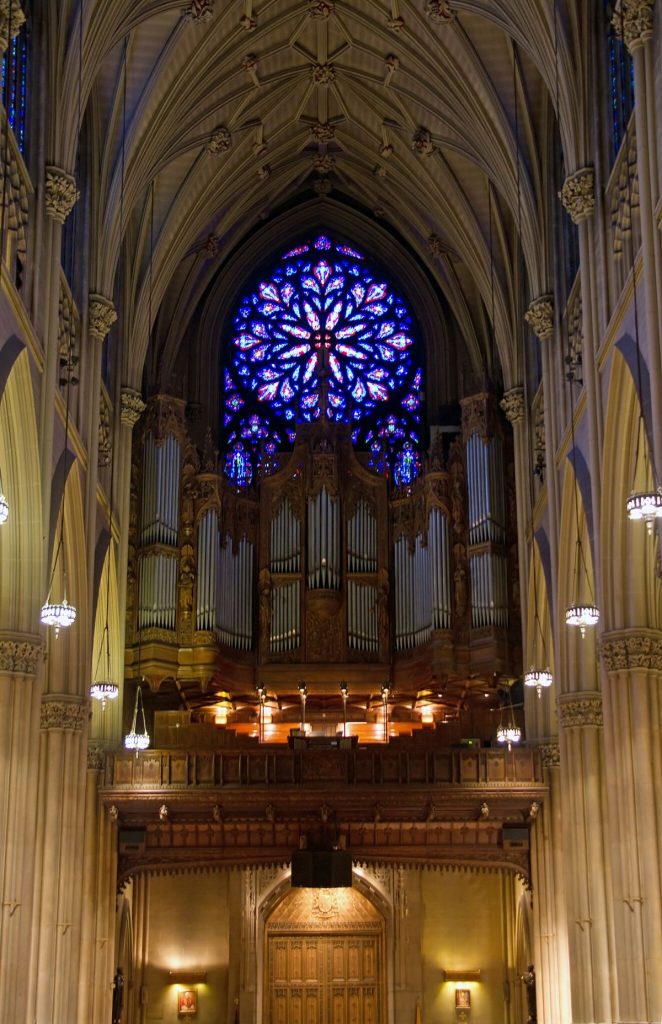 Stained glass and an organ in NYC.