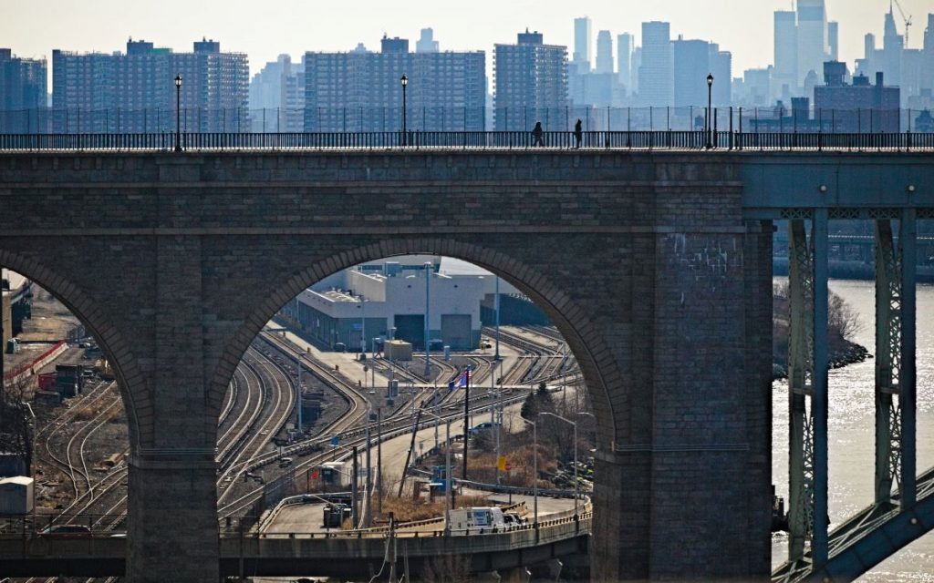 People walking on High Bridge.