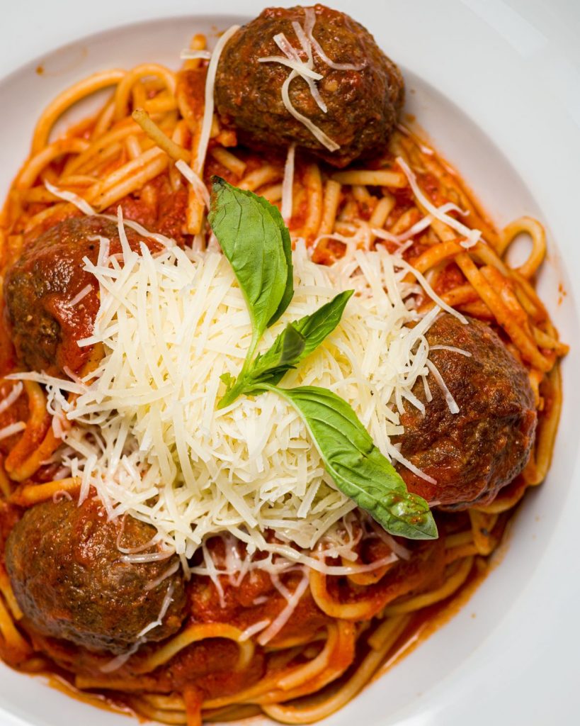 Spaghetti and meatballs