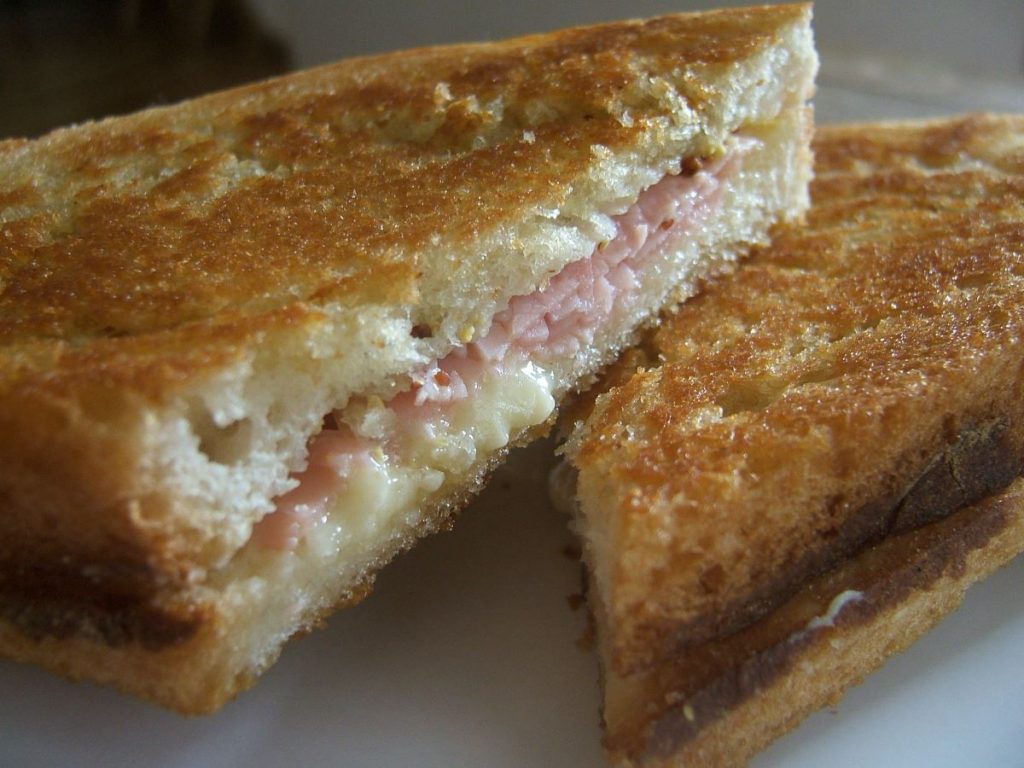 The Portuguese version of the croque-monsieur on a plate