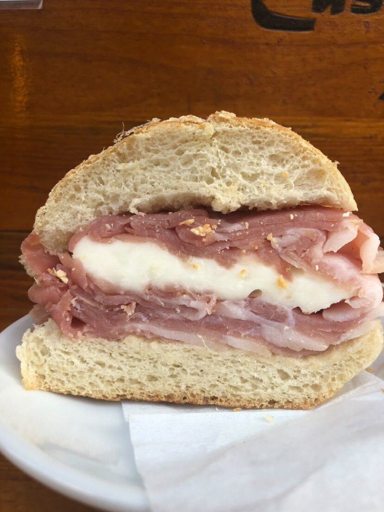 An example of the Sandes de Presunto - a Portuguese ham and cheese sandwich