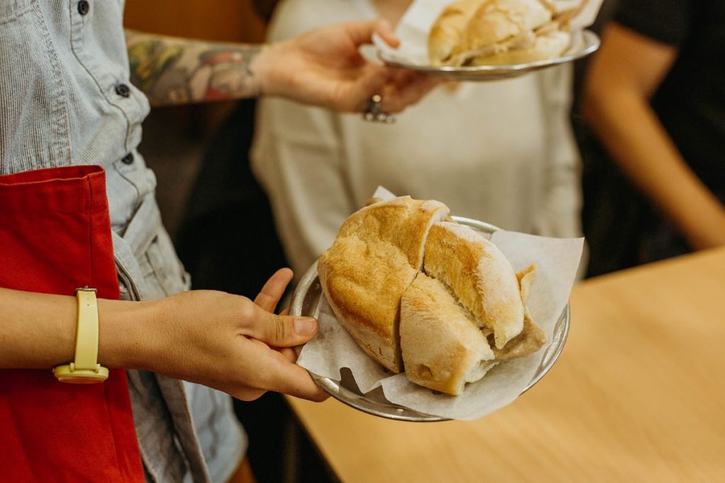 Portuguese sandwiches on plates