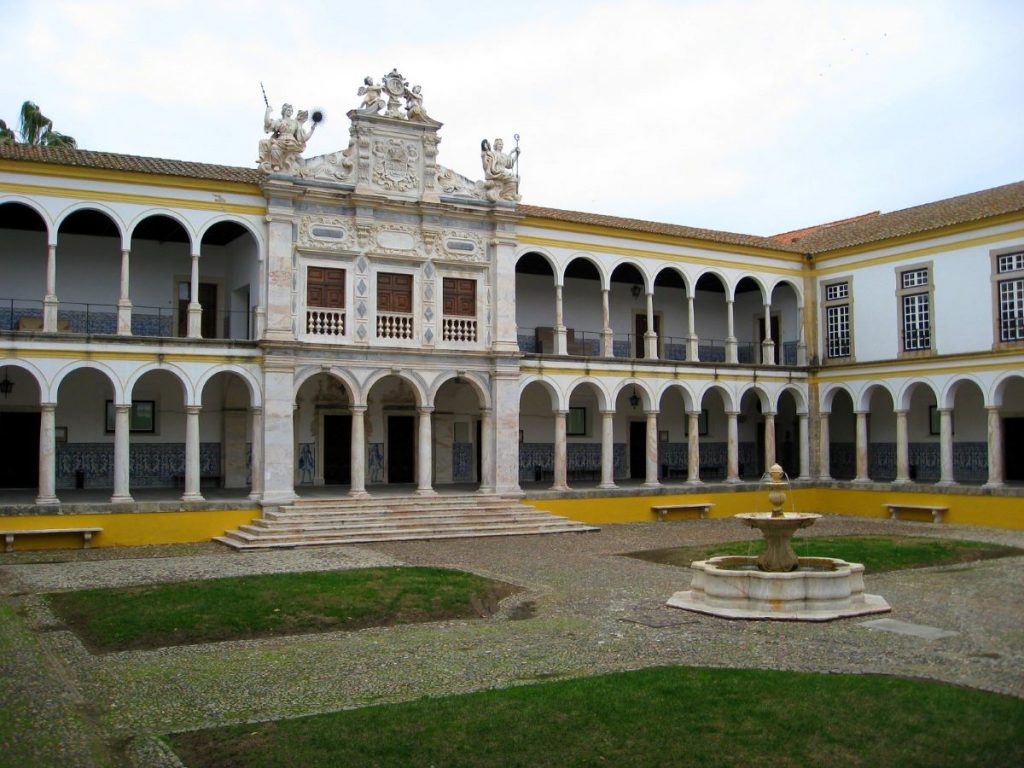 Visiting the university and a courtyard is one of the top things to do in Evora, Portugal