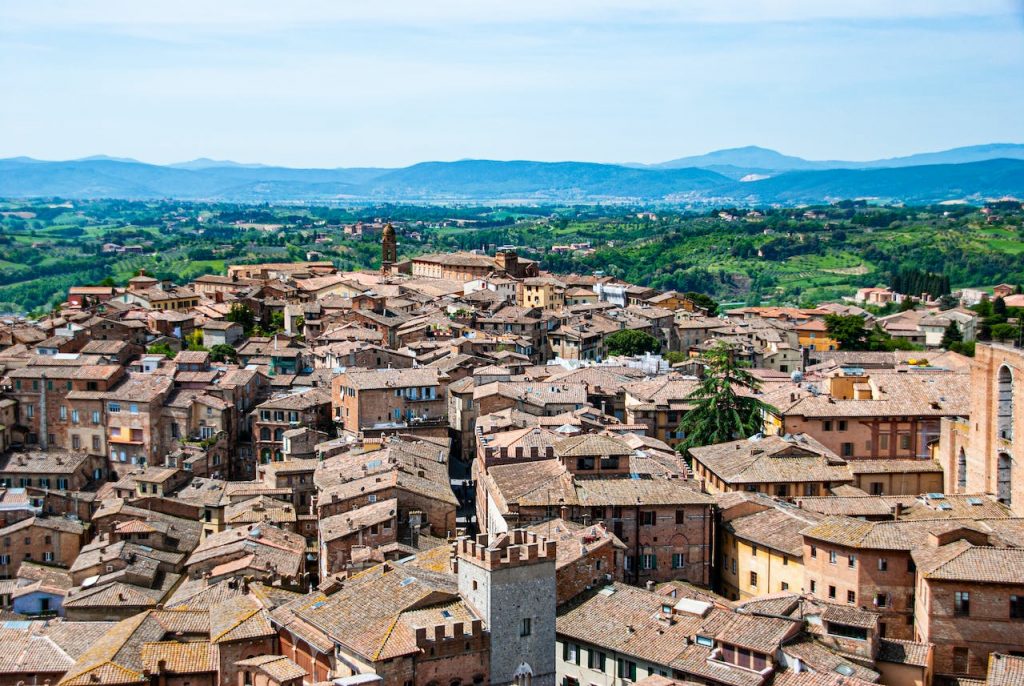 View of the Tuscan Town of Siena while on a day trip from Florence.