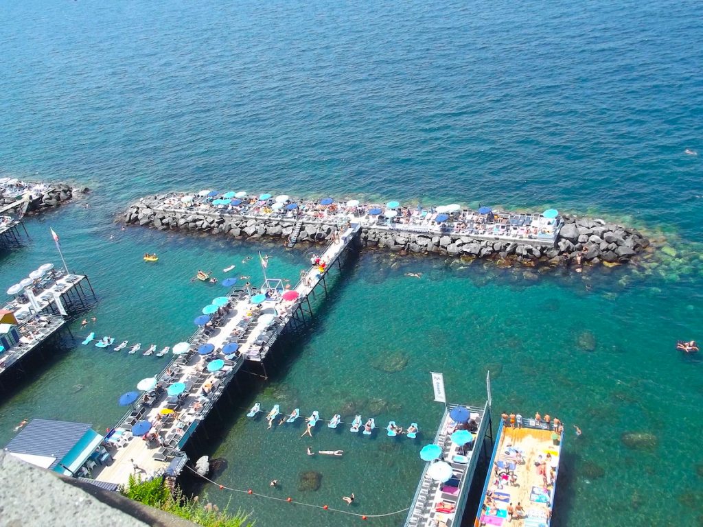 A small marina off the coast of sorrento