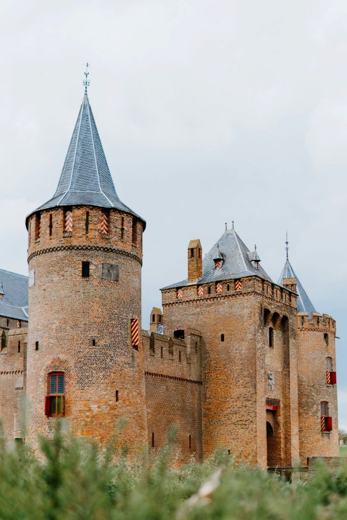 Castle Muiderslot on a cloudy day.