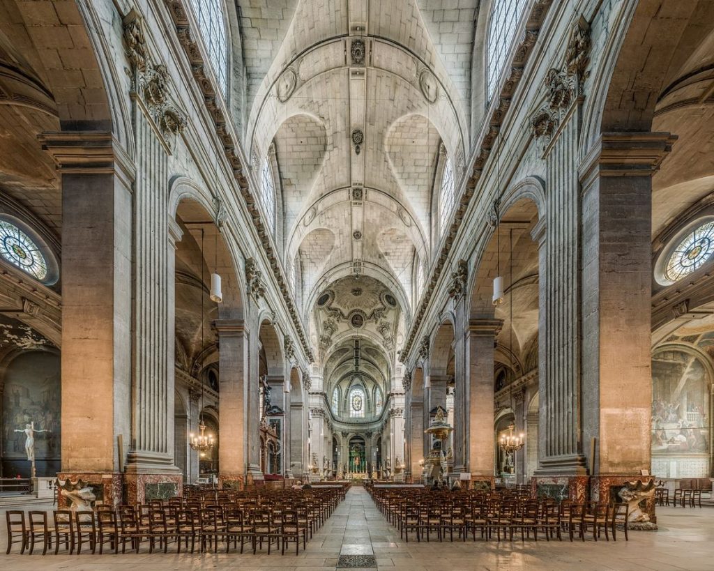 The interior of Saint-Sulpice in Paris.