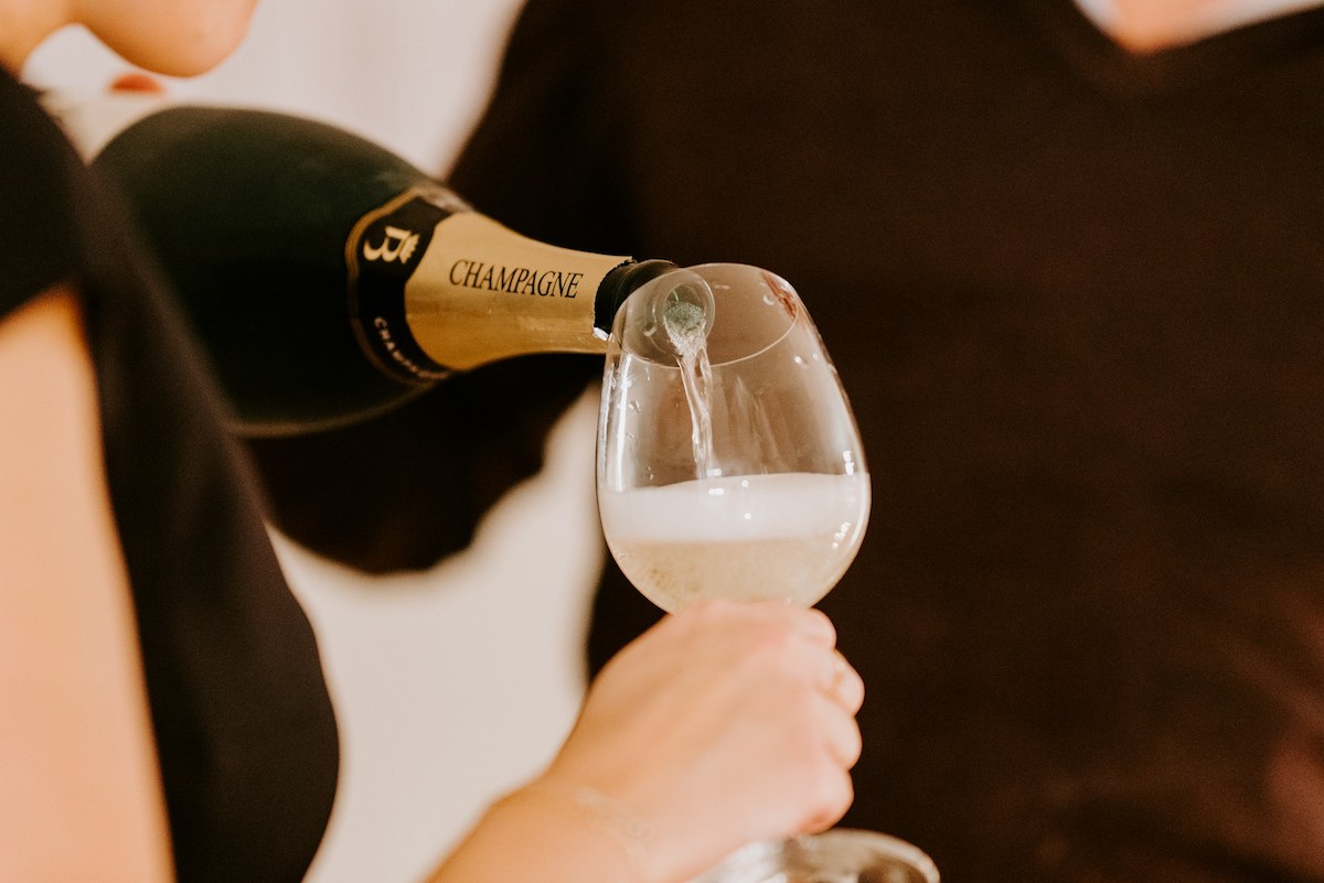 Champagne being served