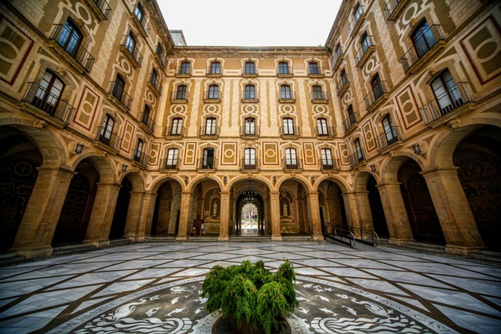 The atrium in the Santa Maria de Montserrat Monastery.