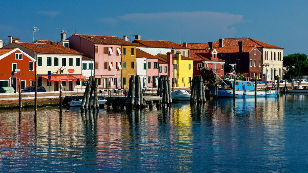 View of town skyline in Pellestrina, one of the Venetian Islands