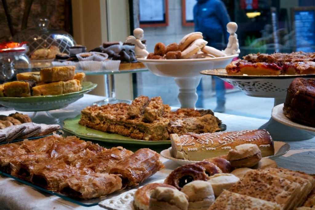 An array of pastries from Caelum in Barcelona.