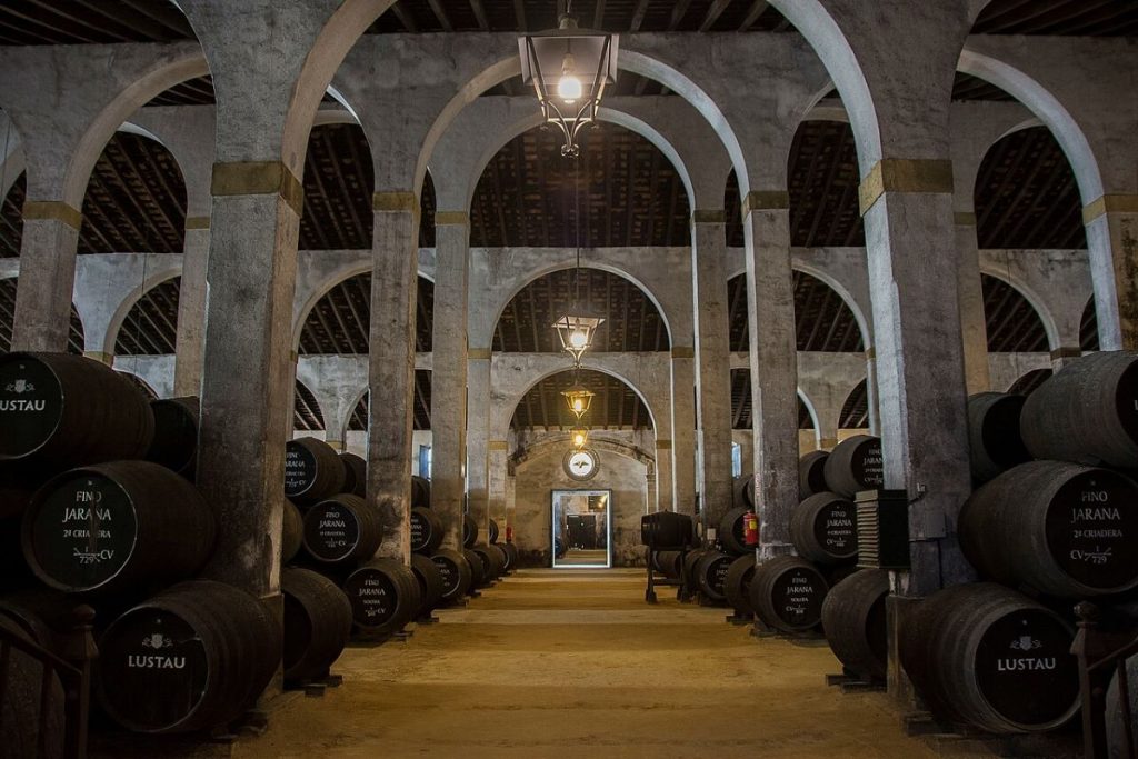 The interior at Lustau in Jerez, Spain.
