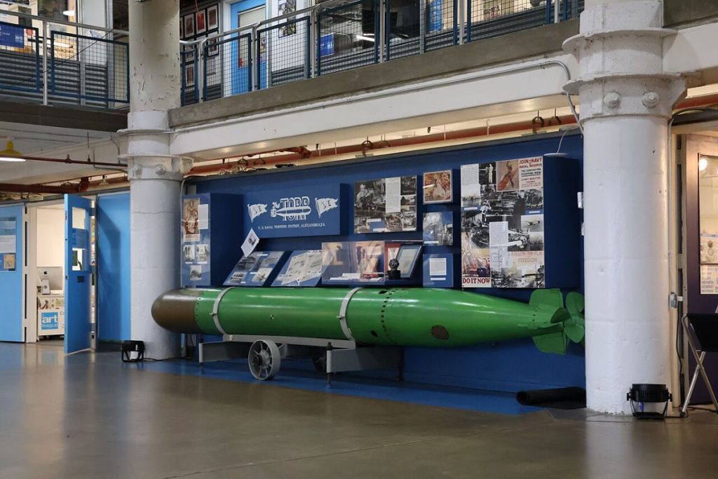 A torpedo at the Torpedo Factory in Alexandria.