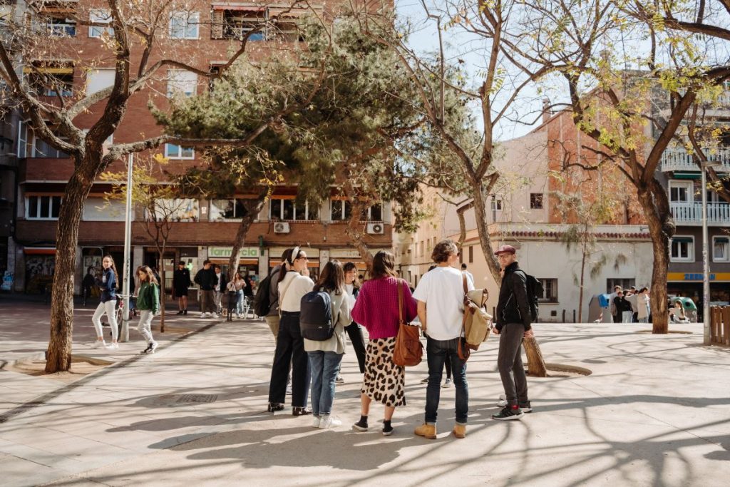 People in the Gracia neighborhood, one of the Barcelona literary haunts - a cool place for writers and book lovers to hang out